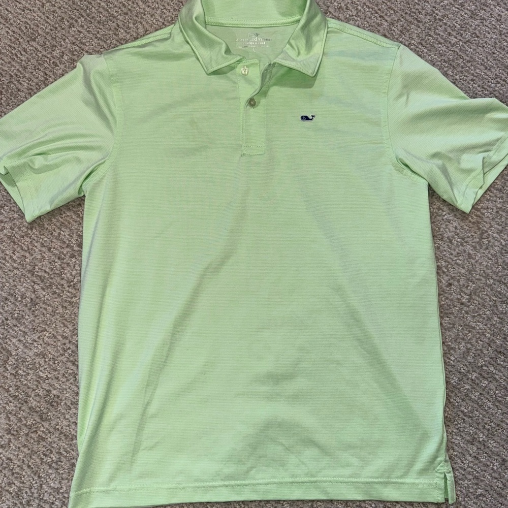 Vineyard Vines Kids Light Green Polo Shirt Athletic fabric - dri fit type